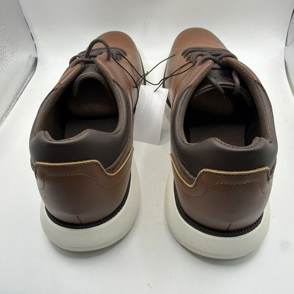 Perry Ellis Casual Shoes Men's Brown Perforated Leather Lace-Up Dress Size 11 - Picture 9 of 10